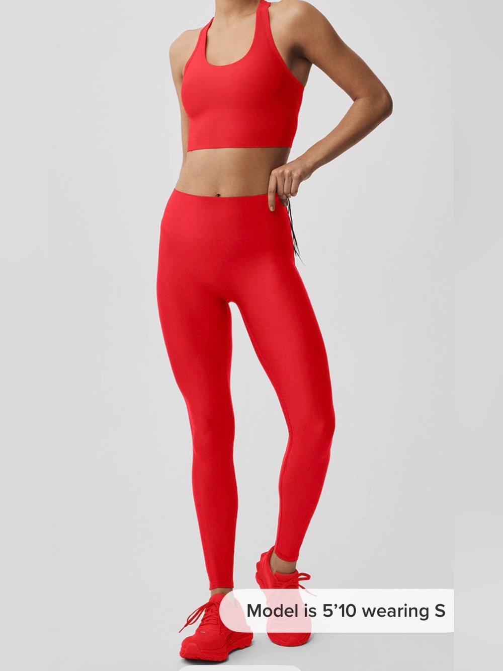 Airlift Super Sleek Bra Tank & Leggings BRIGHT RED SET